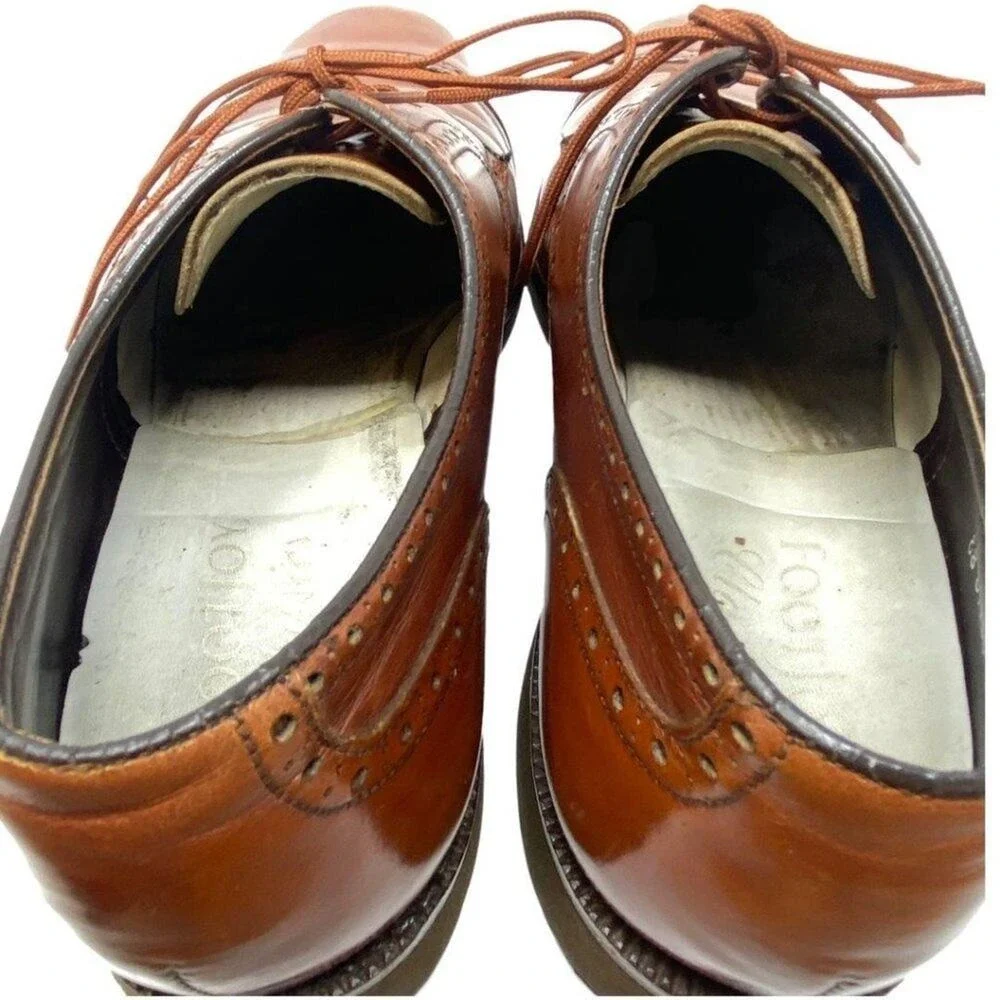 FootJoy Mens Classics Derby Shoes 9.5 D Tan Brown Good Cap Toe Brogue 51060